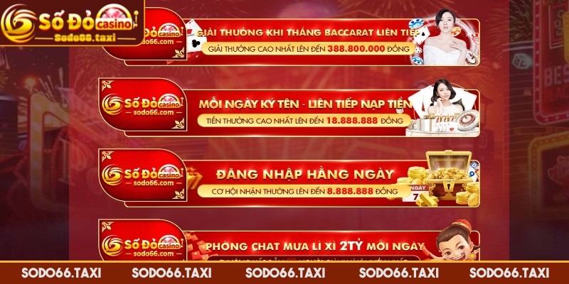 Cược Casino Mỗi Ngày Nhận Thưởng Lên Tới 18,888,888 VNĐ Cách thức lãnh thưởng mỗi ngày khi cược casino tại SODO66